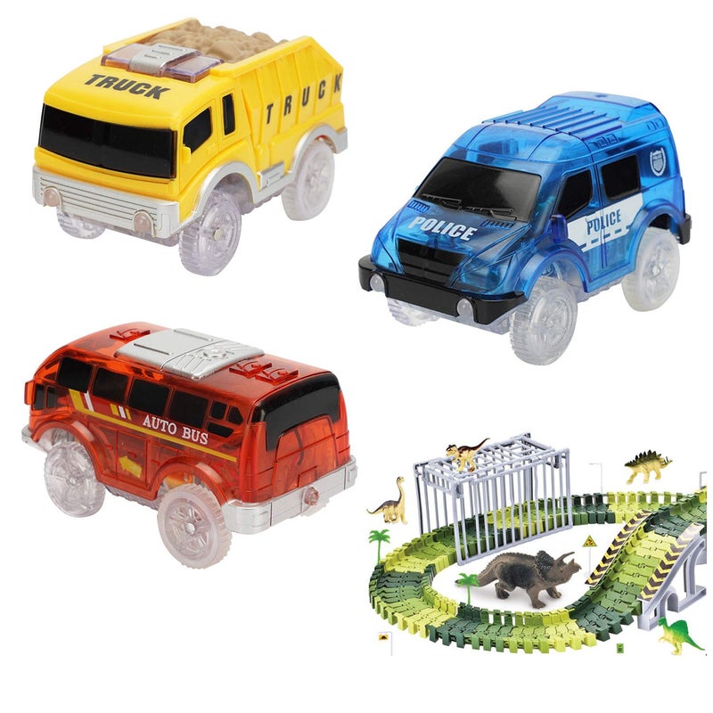 Save Unicorn Tracks Cars only Replacement, Race Cars for Tracks Glow in the Dark, Light up Racing Car Track Accessories with 5 Flashing LED Lights, Compatible with Most Tracks for Kids Boys and Girls(3pack) - Image 4